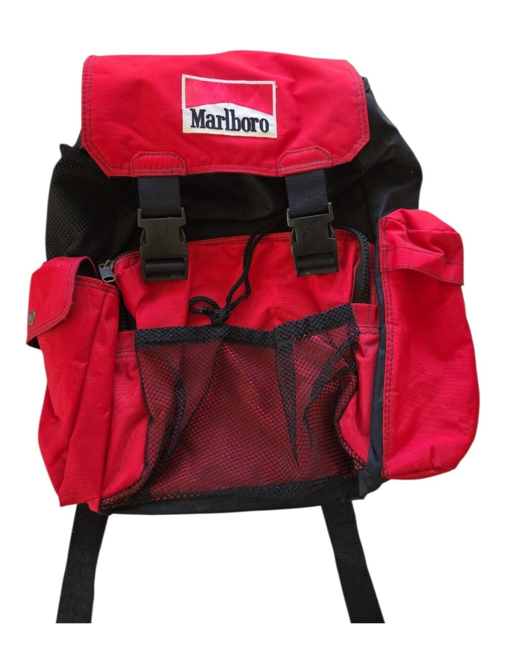 Marlboro Backpack Vintage 90s Red Black Hiking Camping